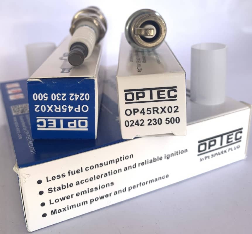 4 Piece Set of Optec OEM Spark Plug # 0242230500 / OP45RX02 - Mercedes Benz